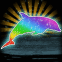 Dauphin multicolore scintillant