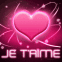 "Je T'aime" sur un coeur rose lumineux