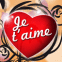 Je t'aime Coeur motifs v�g�taux orange