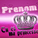 "Tu es ma princesse" couronne rose