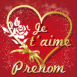 Coeur en ruban doré "Je t'aime"
