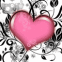 Coeur rose et motif floral