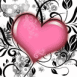 Coeur rose et motif floral