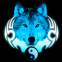 Loup tribal bleuté