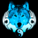 Loup tribal bleuté