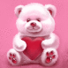 Nounours rose avec un coeur