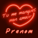 Coeur n�on "Tu me manques mon amour"