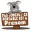 Molosse et pancarte "Touche pas mon portable!"