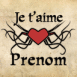 Tatouage tribal coeur "Je t'aime"