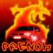 Renault M�gane Sport devant un dragon enflamm�