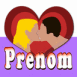 Couple s'embrassant dans un coeur