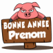 Cochon et pancarte "Bonne ann�e"