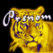 Tigre jaune et violet fluo