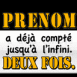 "A compté 2 fois jusqu'a l'infini"