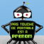 Robot et �cran "Touche pas mon portable!"