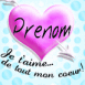 Coeur transpercé "Je t'aime de tout mon coeur"