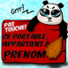 Panda et pancarte "Pas touche!"
