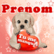 Chiot ailé qui tient un coeur