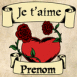 Coeur vintage "Je t'aime"