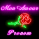 N�on rose rouge "Mon amour"