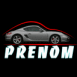 Porsche grise sur fond design