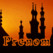 Minarets noirs sur fond orange