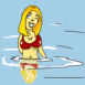 Fille qui enl�ve son maillot