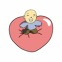 Coeur avec un b�b� qui saute dessus