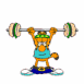 Garfield soulevant une halt�re