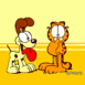 Garfield se fait l�cher la truffe par Odie