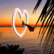 Dauphin sautant � travers un coeur-cerceau