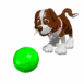 Chiot 3D jouant au ballon