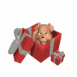 Chiot 3D en paquet-cadeau