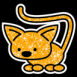 Chat orange scintillant