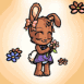 Lapine recevant des fleurs