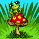 Grenouille sur un champignon