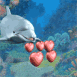 Dauphin souflant des coeurs