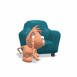 Chaton tournant autour d'un fauteuil