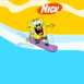 Bob l'Eponge surfant sur une vague