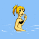 Fille qui se met � l'aise