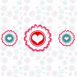 Motif coeurs de fleurs tournoyantes