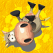 Vache � terre hilare