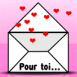 Enveloppe pleine de coeurs "Pour toi"