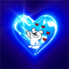 Ourson dans un coeur de glace