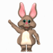 Lapin en 3D faisant coucou
