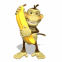 Singe et banane 3D