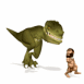 T-Rex 3D chassant un homme des cavernes
