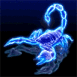 Scorpion cristal néon bleu