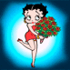 Betty boop et un bouquet de roses