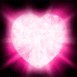 Gemme en forme de coeur rose scintillant